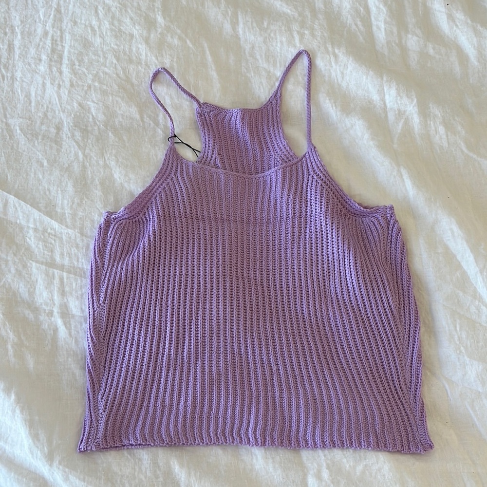 Moon Colour Pure Color Knot Camisole Strappy Sleeveless Racerback Crop Top